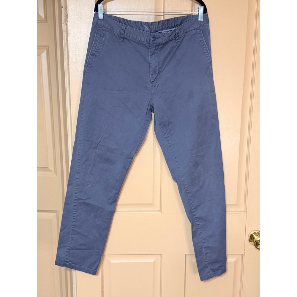 Vuori Meta Pant Mens 34 Blue Grey Cotton Blend Stretch Chino Trousers V430